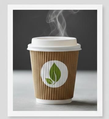 Branded double-wall coffee cup sourced for a UK catering business